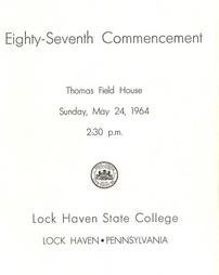 Cover of 1964 commencement brochure