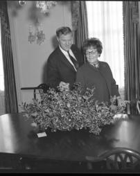 Moving In to new Governor's Mansion - Governor and Mrs. Shafer in Dining Room