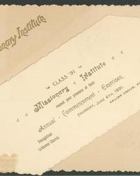 1891 Commencement Invitation