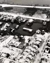 Aerial view of South Williamsport in 1950 flood