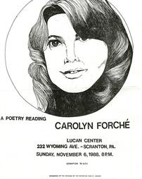 A poetry reading Carolyn Forche.