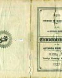 Altoona High School Commencement Program 1883