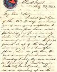 1862-07-23 Letter from P. Benner Wilson to his sister, Mary E. D. Wilson