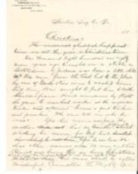David W. Brown letter about Christmas 1887