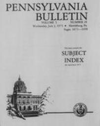 Pennsylvania bulletin Subject Index for 1975 April-June