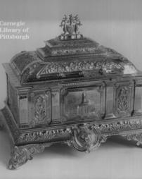 Silver gilt casket, City and Royal Burgh of Glasgow, Scotland, reverse side