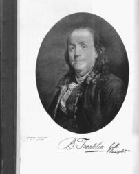 Benjamin Franklin as a free mason...., frontispiece : original aquatint [portrait of Benjamin Franklin] by F. Janinet
