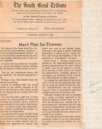 Merit plan for firemen