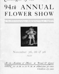 1922 Catalogue of the 94th Annual Flower Show
