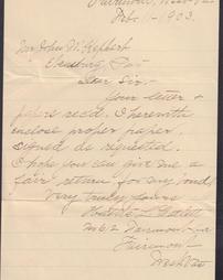 Hattie Catlett letter to J. Kephart