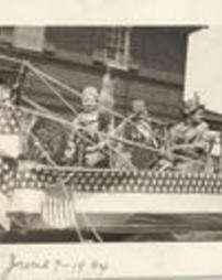 1924 Centennial Parade - float with ladies spinning