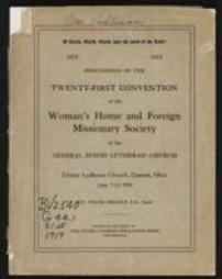 Proceedings of the Twenty-First Convention of the Woman's Home and Foreign Missionary Society