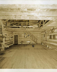 McMurray Boy Scouts Cabin interior, first floor, 1935.