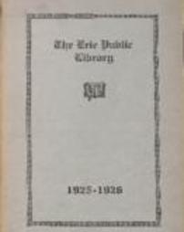 Erie Public Library Report 1925-1926