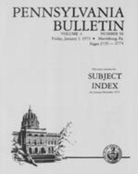 Pennsylvania bulletin Subject Index for 1974