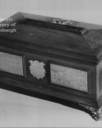 Casket which contained the burgess ticket of Jedburgh, Scotland, reverse side