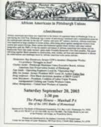 Battle of Homestead Foundation Event Flyers