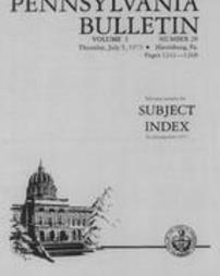 Pennsylvania bulletin Subject Index for 1973 January-June 