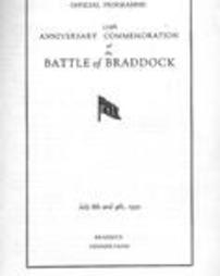 175th anniversary commemoration of the Battle of Braddock, Braddock, Pennsylvania, July 8th and 9th, 1930. Official programme.