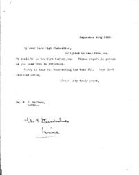 (Andrew Carnegie (?) to W.J. Holland to Andrew, September 4, 1909)