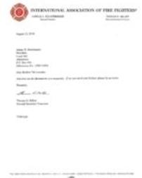 Collection of letters between Johnstown Fire Department and International Association of Fire Fighters