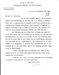 (W.N. Frew to Andrew Carnegie, December 6, 1901)