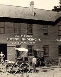 George W. Setley Horse Shoeing & General Blacksmithing [Shop]; George Conner, 10th Ward Carriage Shop