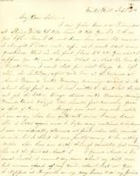 1864-09-18? Handwritten letter from Ada (Adaline S. Keller Hutchison) to her sister, Sallie (Sarah J. Keller)