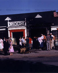 Chef’s Restaurant, front, and bystanders, 1955.