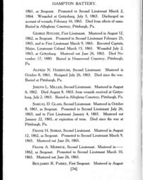 4720498_R-IBF_A_088; History of Hampton battery F, Independent Pennsylvania Light Artillery : organized at Pittsburgh, Pa., October 8, 1861, mustered out in Pittsburgh, June 26, 1865 / compiled by William Clark