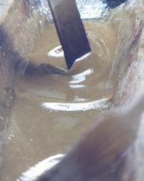 Close View of Maple Sugar Stirring