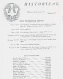 First Presbyterian Church Timeline and List of Ministers 