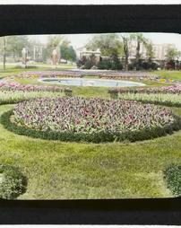 United States. [Unidentified Circular Flower Bed and Pool]