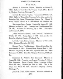 4720498_R-IBF_A_087; History of Hampton battery F, Independent Pennsylvania Light Artillery : organized at Pittsburgh, Pa., October 8, 1861, mustered out in Pittsburgh, June 26, 1865 / compiled by William Clark