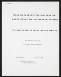 Founding Years of Lycoming Chapter Daughters of the American Revolution: "First Score of Years (1896-1996)"