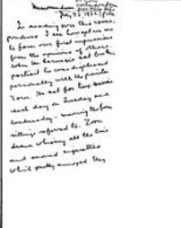 Memorandum on Zorn correspondence from Fine Arts files, July 23, 1932