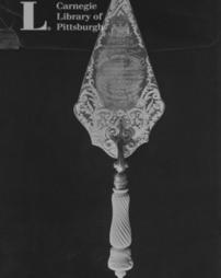 Silver trowel with ivory handle, used by Mr. Carnegie in laying the memorial stone of Loanhead public school, Kilmarnock, 29th August, 1903