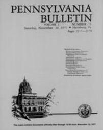 Pennsylvania bulletin Vol. 01 pages 2117-2178