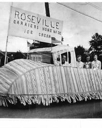 Roseville float in parade 1950's