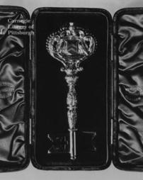 Silver key used in opening Auchterarder Institute, 28th September, 1896