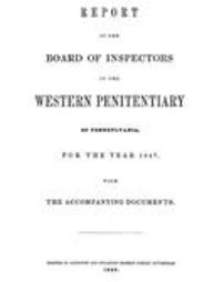 Report of the Western Penitentiary for the year ... (1847)