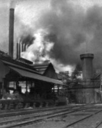 Exterior view of a Pittsburgh steel mill  