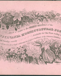 1874 Philadelphia Flower Show. Admission Ticket