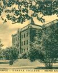 Old Main [2] b&w postcard, Geneva College, Beaver Falls, Pa.