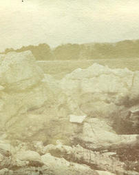 Irregular erosion of limestone surface