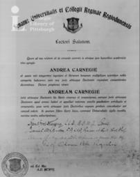Degree of Doctor of Laws conferred on Mr. Carnegie by Queen's University, Kingston, Ontario, Canada, May, 1906