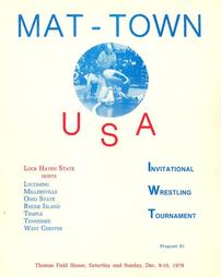 Mat-town USA Invitational Wrestling Tournament program