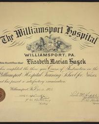 Diploma of Elizabeth Marian Kuyck