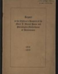 Report of the Children's Hospital of the Mary J. Drexel Home and Philadelphia Motherhouse of Deaconesses
