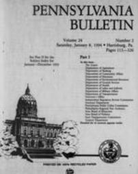 Pennsylvania bulletin Vol. 24 pages 0113-0326